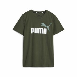 Brne Kortrmet T-shirt Puma Ess+ 2 Col Logo Mrk grn