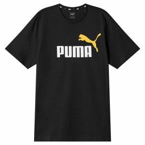 Kortrmet T-shirt til Mnd Puma Ess+ 2 Col Logo Sort