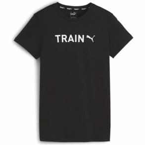 Kortrmet T-shirt til Kvinder Puma Sort