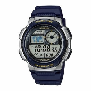 Herreur Casio WORLD TIME ILLUMINATOR - 5 ALARMS, 10 YEAR BATTERY Sort Gr ( 40 mm) ( 43 mm)