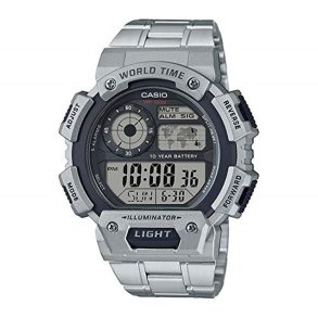 Herreur Casio ILLUMINATOR WORLDTIME Sort Slvfarvet ( 48 mm)
