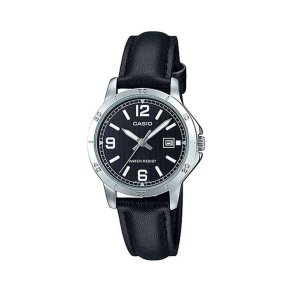 Dameur Casio LADY DATE, LEATHER - BLACK ( 35 mm)