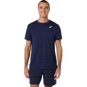 Kort�rmet T-shirt til M�nd Asics Court Marinebl� Tovtr�kning