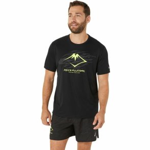 Kort�rmet T-shirt til M�nd Asics Fujitrail Logo Ss Top Sort