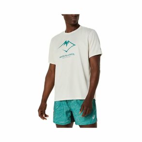 Kortrmet T-shirt til Mnd Asics Fujitrail Logo Ss Top Hvid
