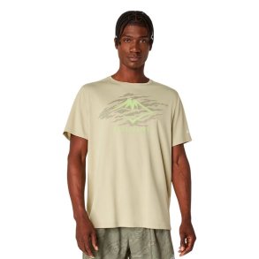 Kort�rmet T-shirt til M�nd Asics Fujitrail Logo Beige