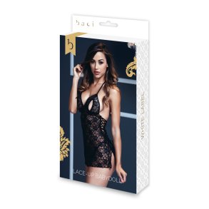 Sort Blonde Babydoll One Size Baci Lingerie BW3103 Sort Onesize