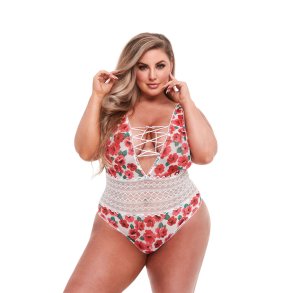 Body Baci Lingerie Floral & Lace Hvid Multifarvet XL Queen