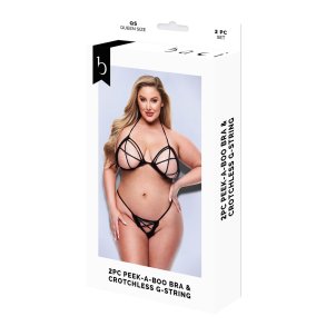 Undert�j S�t Baci Lingerie Crotchless G- Sort 2 Dele (Queen size)