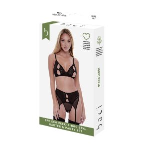 Undert�j S�t Baci Lingerie Peek-A-Boo Bra Sort (S/M)