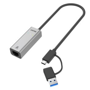 USB-C til ethernet-adapter Unitek U1313C Gr 30 cm