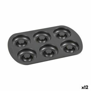 Bageform Quttin Donuts Kulstofstl Sort 32 x 21 x 2,3 cm (12 enheder)