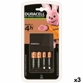 Oplader + genopladelige batterier DURACELL (3 enheder)