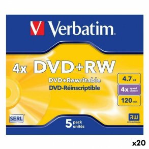 DVD+RW Verbatim 4,7 GB 4x 5 Dele (20 enheder)