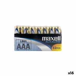 LR03 Alkalinebatterier Maxell AAA (32 Dele) (16 enheder)