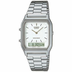 Unisex ur Casio AQ-230A-7DMQYES Hvid Slvfarvet ( 38,5 mm) ( 29 mm)