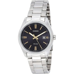 Herreur Casio DATE Sort Slvfarvet ( 39 mm)