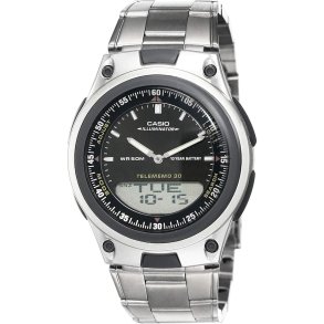 Herreur Casio ILLUMINATOR TELEMEMO 30 Sort Slvfarvet ( 40 mm)