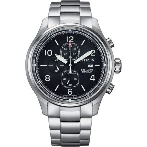 Herreur Citizen SUPER TITANIO 0810 ECO DRIVE Hvid Sort Slvfarvet ( 44 mm)