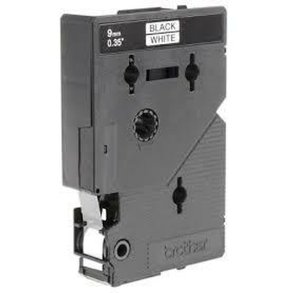 Lamineret tape til mrkningsmaskiner Brother Cinta laminada 9mm Sort Sort/Hvid