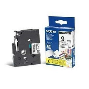 Lamineret tape til mrkningsmaskiner Brother TZE221 Sort/Hvid