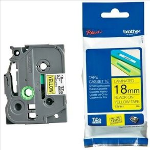 Lamineret tape til mrkningsmaskiner Brother TZeS641 Sort/Gul 18mm 18 mm x 8 m
