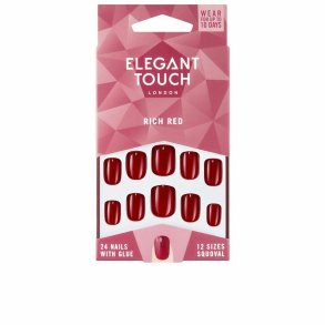 False Nails Elegant Touch Polished Colour Afrundet Rich Red (24 uds)