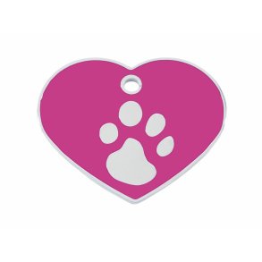 Identifikationsplade til krave Imarc Heart Pink Slvfarvet