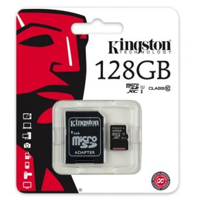 Mikro-SD-hukommelseskort med adapter Kingston SDC10G2/128GBSP 128 GB