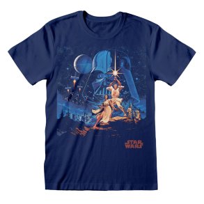 Unisex Kortrmet T-shirt Star Wars New Hope Vintage Sort