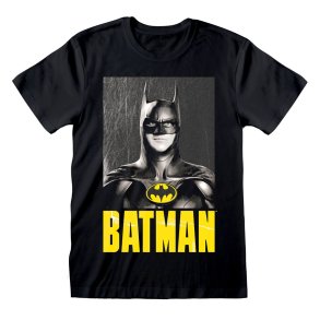 Kortrmet T-shirt Batman Keaton Batman Sort Unisex