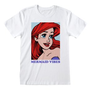 Kortrmet T-shirt The Little Mermaid Mermaid Vibes Hvid Unisex