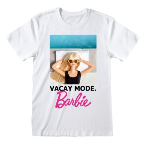 Kortrmet T-shirt Barbie Vacay Mode Hvid Unisex