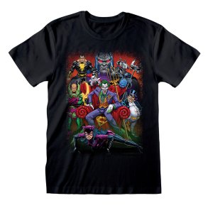 Kortrmet T-shirt DC Comics Villains Sort Unisex