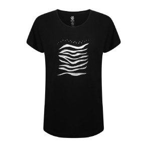 Kortrmet T-shirt til Kvinder Dare 2b Emanation Sort