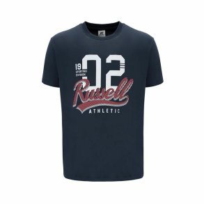 Kort�rmet T-shirt til M�nd Russell Athletic Amt A30101 M�rkebl�