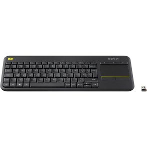 Tastatur Logitech K400 Plus Sort Tr�dl�st Bluetooth Touchpad AZERTY TV Fransk