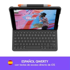 Case til tablet og tastatur Logitech 920-009478 Gr� Grafit Spansk qwerty QWERTY