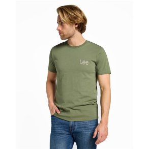Kort�rmet T-shirt til M�nd Lee Lee Medium Wobbly Mercantile Oliven