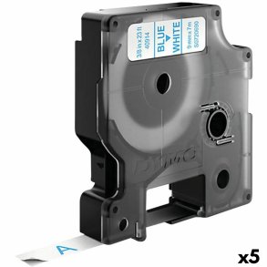 Lamineret tape til mrkningsmaskiner Dymo D1 40914 9 mm LabelManager Hvid Bl (5 enheder)