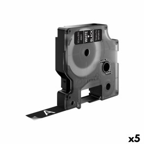 Lamineret tape til mrkningsmaskiner Dymo D1 45021 12 mm LabelManager Hvid Sort (5 enheder)