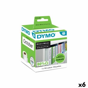 Printer labels Dymo 99019 59 x 190 mm LabelWriter Hvid Sort (6 enheder)