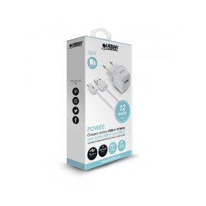 Vgoplader + USB-C kabel Urban Factory PSC25UF Hvid 12 W