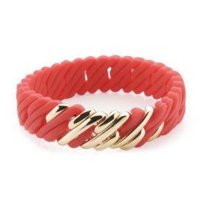 Armbnd til kvinder TheRubz 02-100-418 Rd Silikone Rustfrit stl Gylden Stl/Silikone (15 mm x 18 cm)