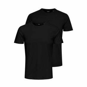 Kort�rmet T-shirt til M�nd Only & Sons basic Slim 2-Pack Sort 2 enheder (2 enheder) (L)