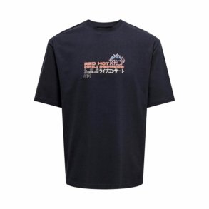 Kortrmet T-shirt til Mnd Only & Sons Onslooney Rlx Sort