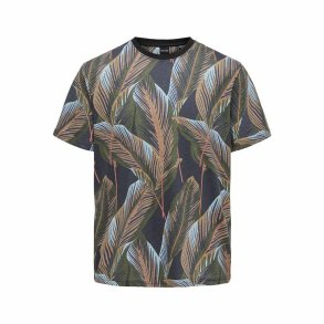 Kortrmet T-shirt til Mnd Only & Sons Onskobe Reg Banana Leaf Sort