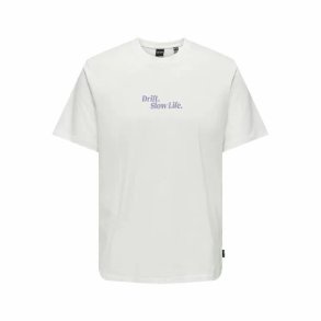 Kortrmet T-shirt til Mnd Only & Sons Onskye Reg Hvid