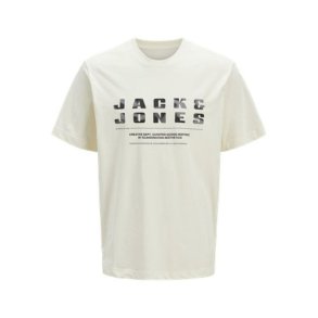 Kort�rmet T-shirt til M�nd Jack & Jones JCORECHARGE FRONT BRANDING TEE CREW NECK 12274716 Hvid