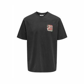 Kortrmet T-shirt til Mnd Only & Sons Ons7Up Rlx Ss Sort